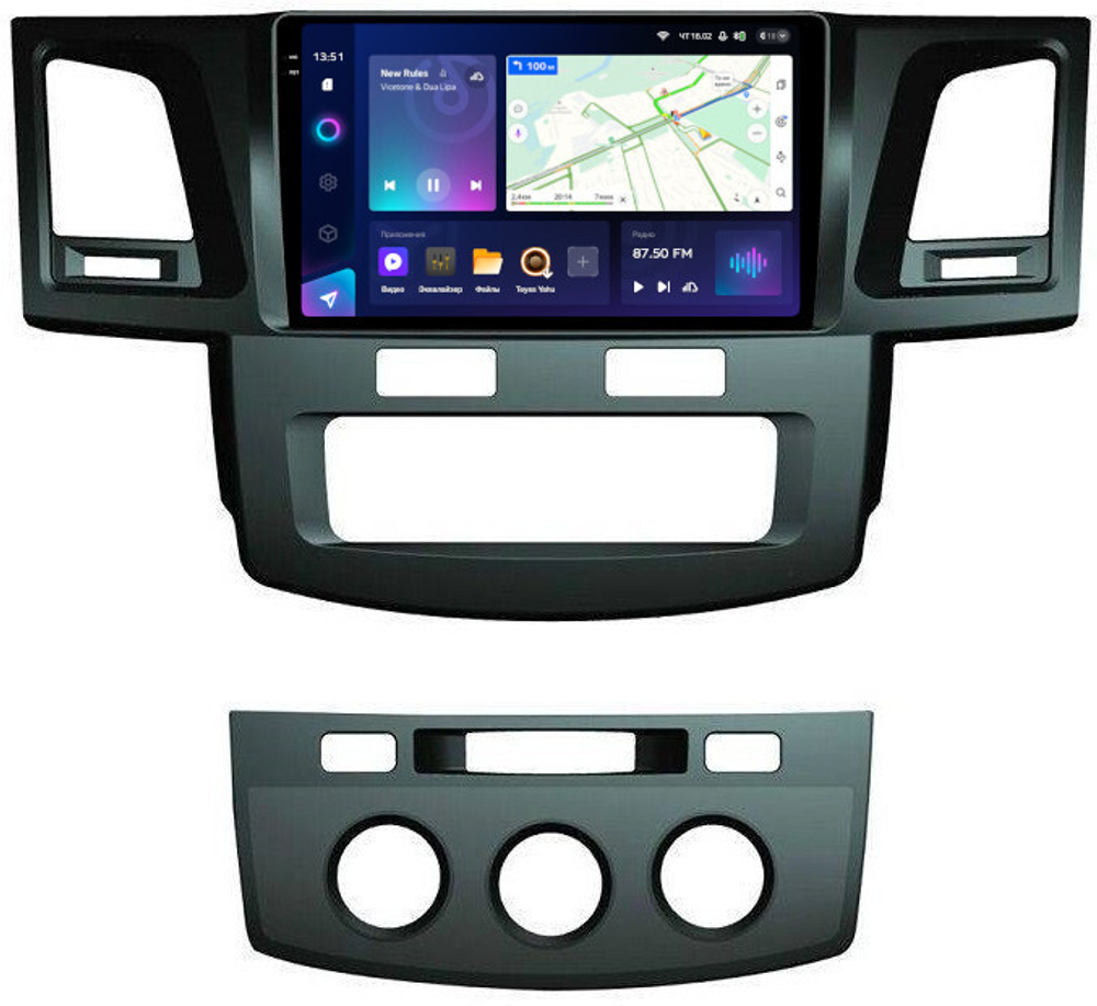 Магнитола для Toyota HiLux 7 2011-2015 - Teyes CC3-2K QLed Android 10, ТОП процессор, SIM-слот, CarPlay