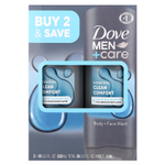 Dove, Men+Care, Clean Comfort, гель для душа, гель для душа, 2 шт. в упаковке, 532 мл (18 жидк. унций)