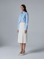 Белая юбка миди со складками (в оттенке айвори)