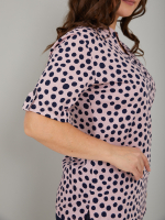 Блузка БЛ-122/пудра-синийгорох