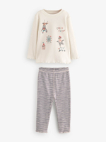 Пижама для девочки Next AC0-791, 3 шт., Молочный, Красный, Серый