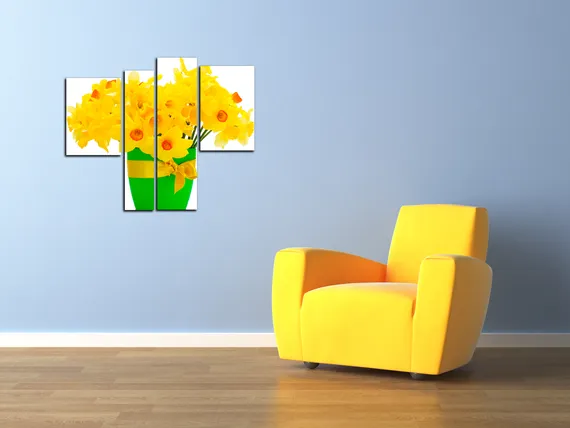Модульная картина "Желтые нарциссы"