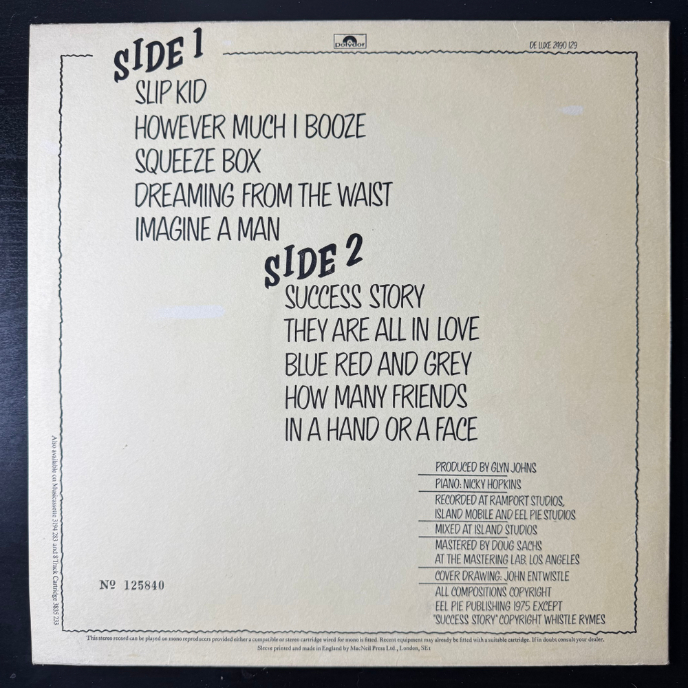 The Who - The Who By Numbers (Англия 1975г.)