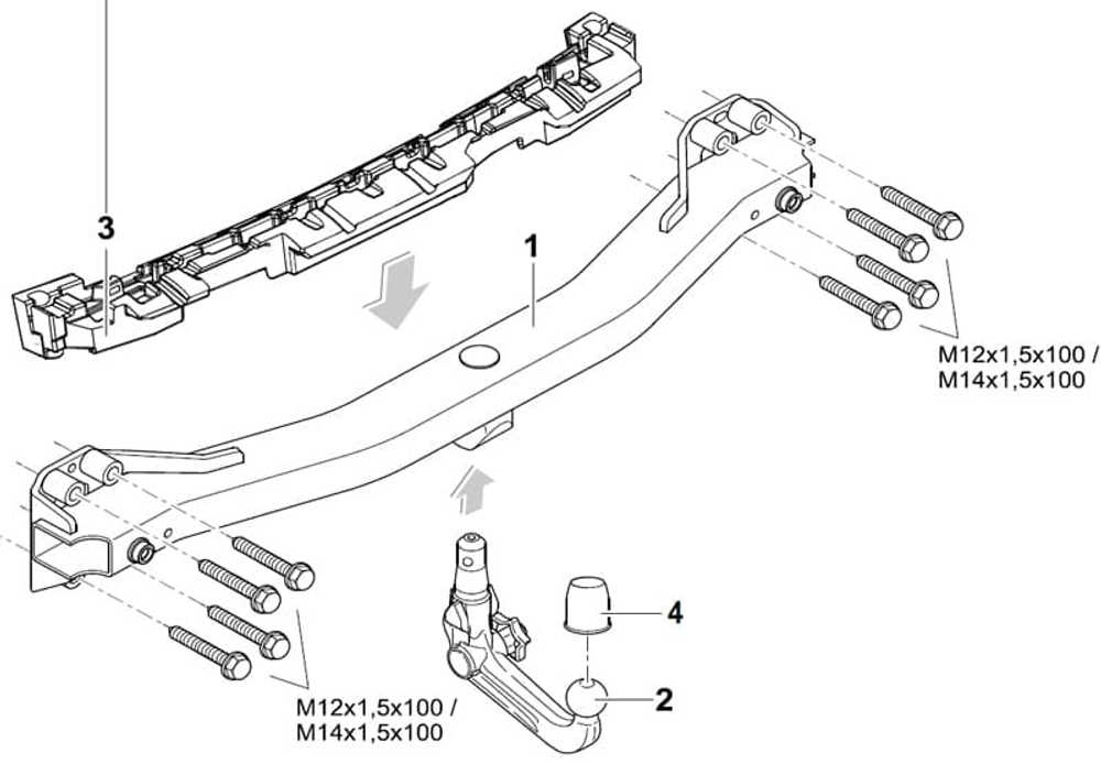Фаркоп WESTFALIA 321736900113 для Porsche Cayenne / VW Touareg 02-17(паспорт и сертификат в комплекте)(без электрики)