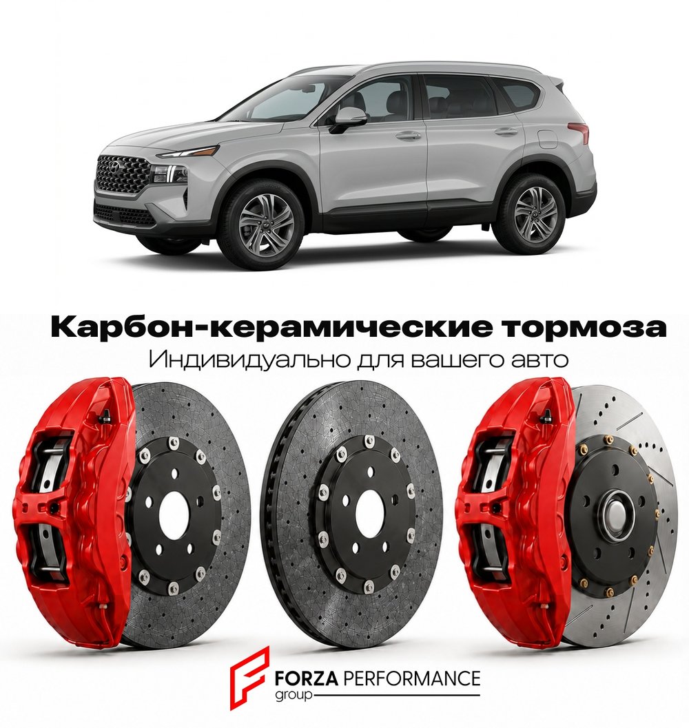 Карбон-керамическая тормозная система для Hyundai Santa Fe IV TM 2018-2023 Хендай