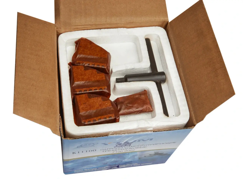 Токарный патрон К11-100 мм, трехкулачковый, самоцентрирующийся