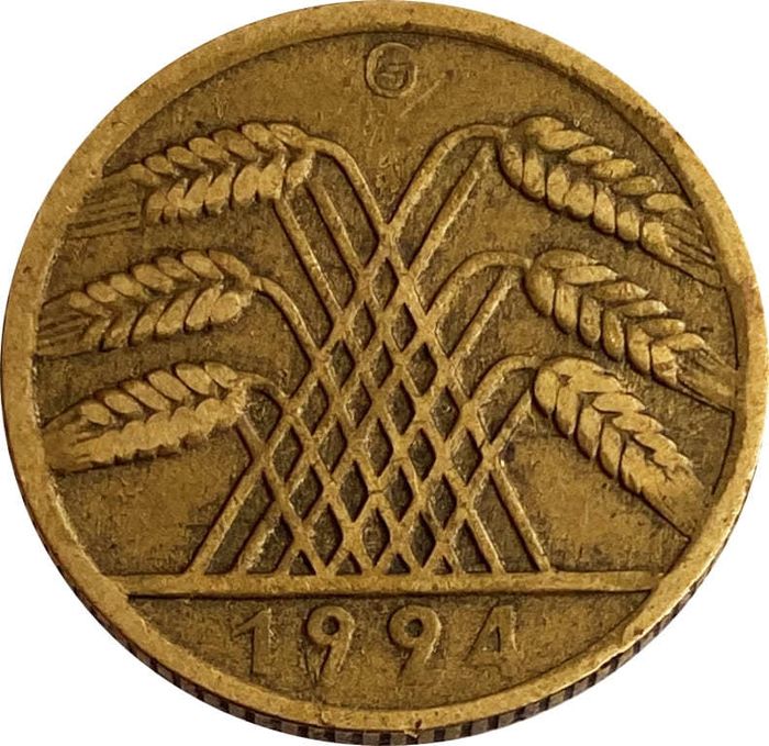 10 рентенпфеннигов 1924 Германия "G"