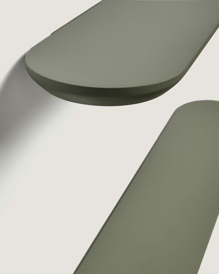 Комплект из 2 полок Arely из МДФ с зеленым лаковым покрытием, 35 см/55 см