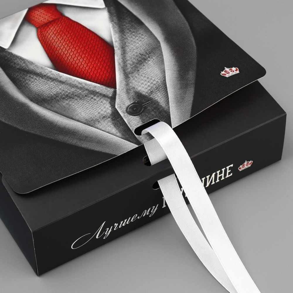 Коробка складная двухсторонняя «Лучшему мужчине», 20 х 18 х 5 см