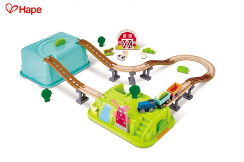 Игровой набор Деревянная железная дорога Фермерский Дворик