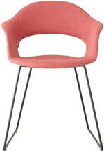 Кресло с обивкой Scab Design Lady B Pop sledge frame, антрацит, коралловый