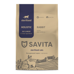 Savita Holistic корм для стерилизованных кошек с кроликом, беззерновой (Sterilized)