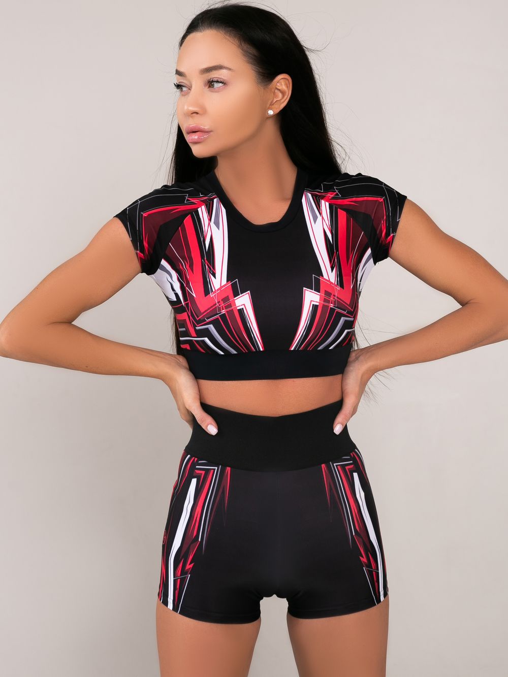 Короткий рашгард с коротким рукавом Lightning, Pink