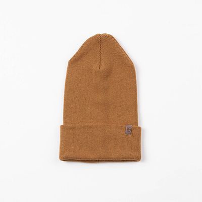 Two-ply turn-up cotton hat - Nut