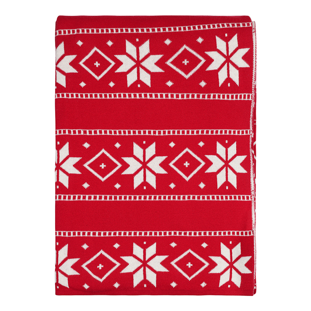 Плед из хлопка с новогодним рисунком frostwork из коллекции new year essential, 130x180 см