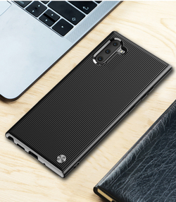 Чехол для Samsung Galaxy Note 10 цвет Black (черный), серия Bevel от Caseport