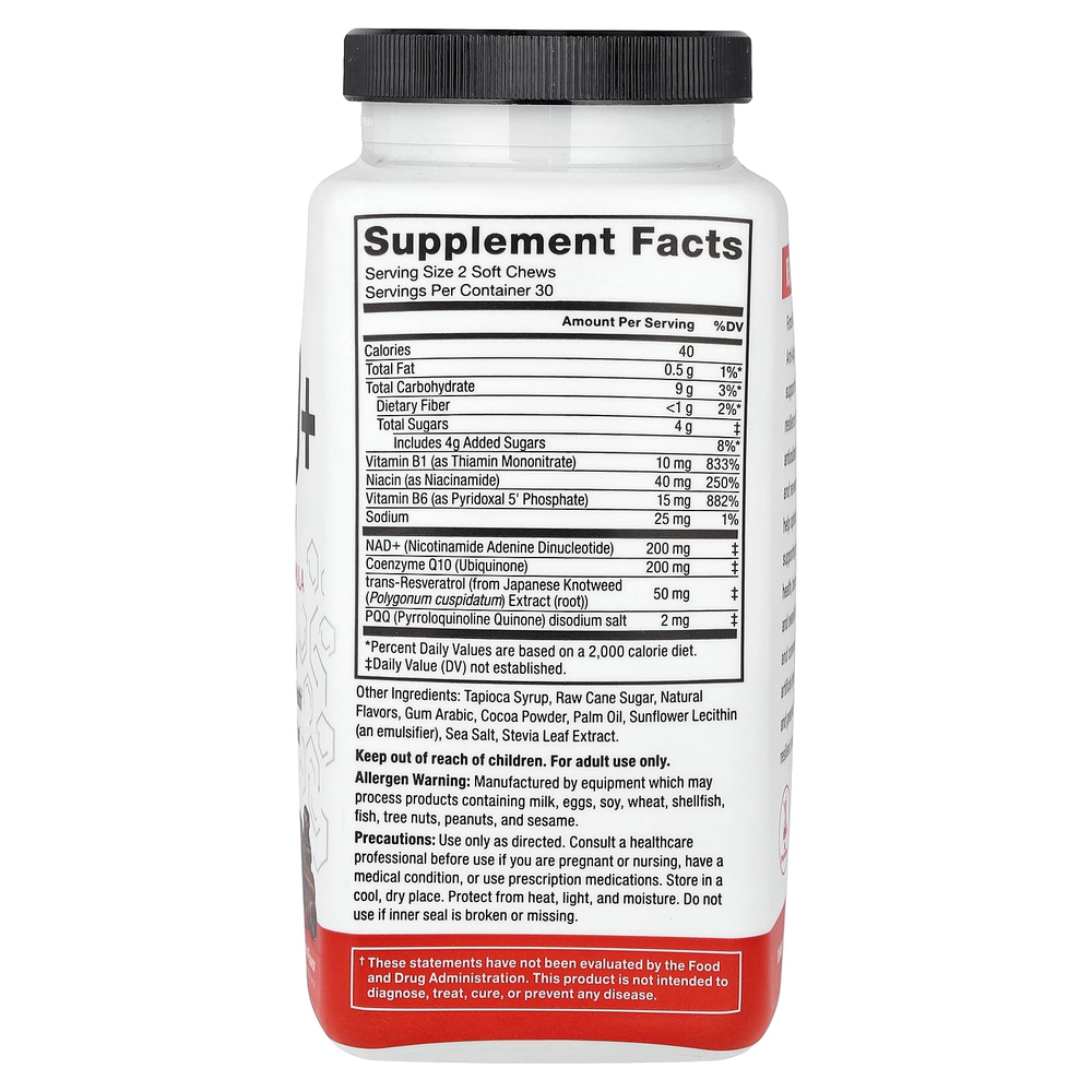 Force Factor, НАД+, средство для долголетия и антивозрастное действие, шоколад, 60 жевательных таблеток