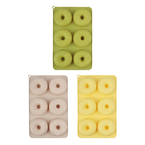 VETTA Форма силиконовая 6 ячеек, 27x16,5x3,3см "Пончики", 3 цвета