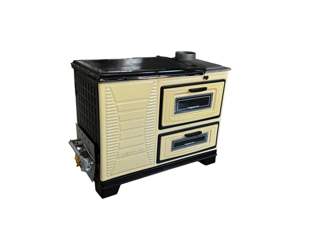Печь отопительно-варочная Hosseven 4007 KOVALI Беж. (с двумя духовками  c газовой горелкой )