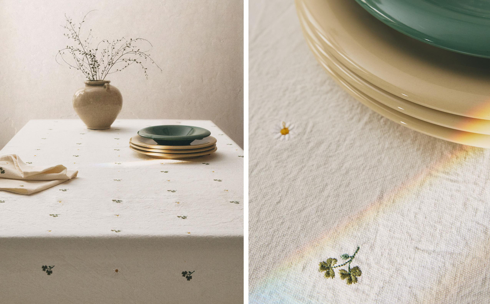 Zara Home скатерть из хлопка, вышивка, 250 150 см