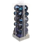 Набор шаров «Winter shine» 6 см + 4 см (24 предмета), Сапфир