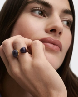 Кольцо Amethyst Gravity серебро 925 пробы покрытое золотом