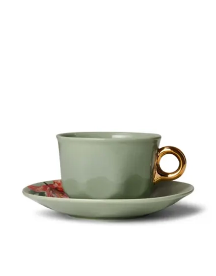 Essenza Галерея 220 мл кофейная чашка с блюдцем зеленая