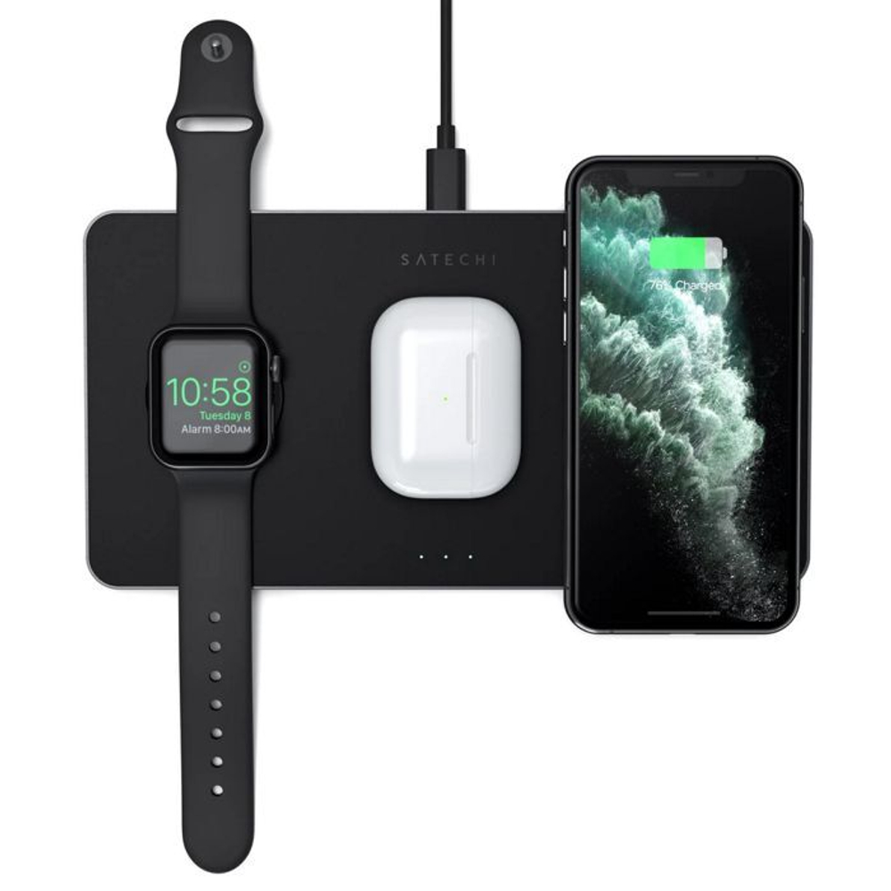 Зарядное устройство беспроводное Satechi Trio Wireless Charging Pad