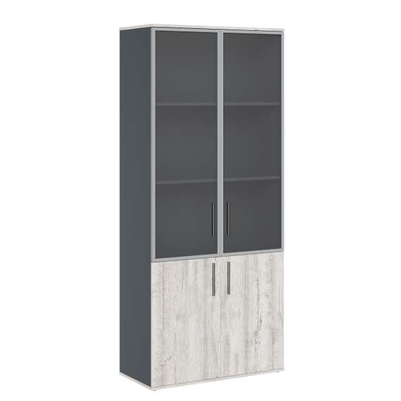 Шкаф для бумаг со стеклом Zion Light 90x42x135