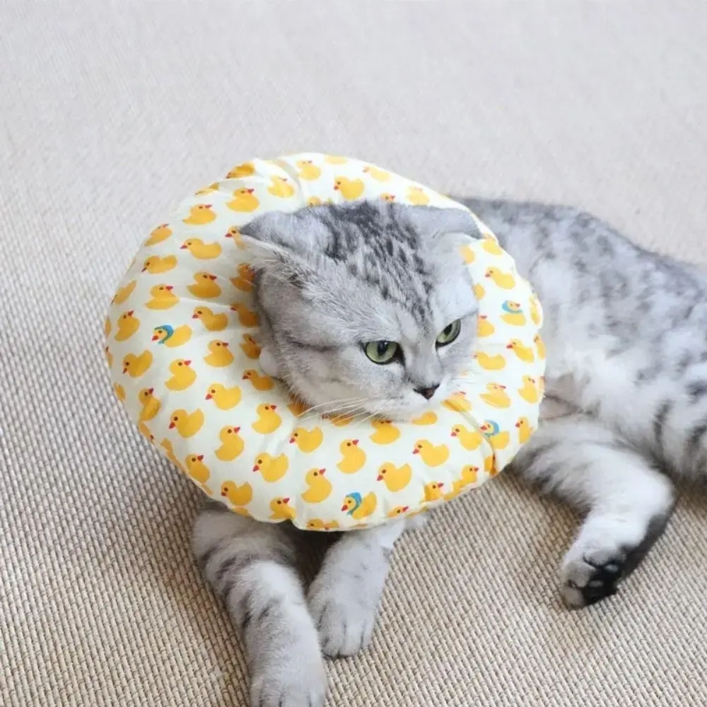 Воротник ветеринарный на кулиске «ЛЮБИМЫЙ БРО», уточки, р M, окружность шеи 17-27см (лейбл)