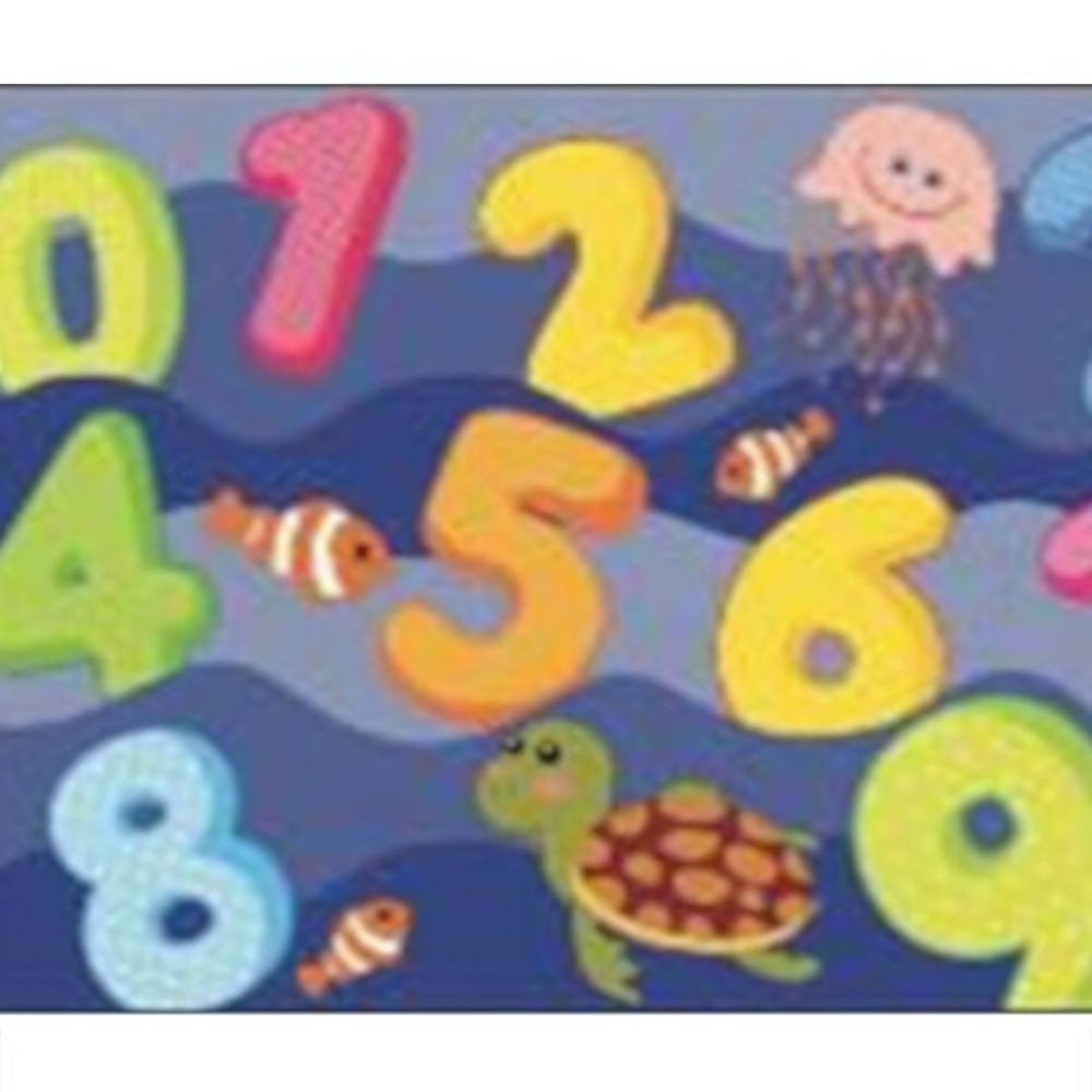 Коврик интерьерный 140cм х 200cм рисунок "ЦИФРЫ" обработанный край, антискользящее покрытие