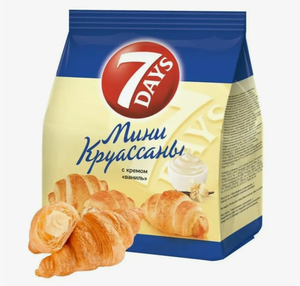 КРУАССАН МИНИ 7 DAYS С КРЕМОМ СО ВКУСОМ ВАНИЛЬ 65ГР