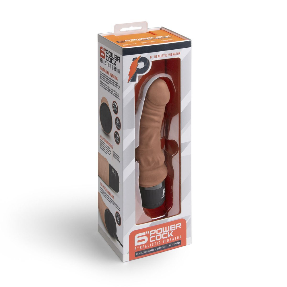 Кофейный вибратор-реалистик 6 Realistic Vibrator - 17 см. (Цвет: кофейный)