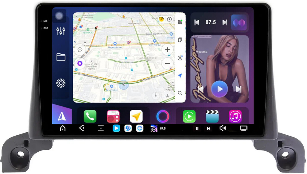Магнитола Peugeot 3008, 5008 2016-2022, 4008 2020+ (рамка 9) - FarCar GX9-9638 монитор 9.5" 2K QLED на Android 14, TS20, 6+128Гб, CarPlay, 4G SIM-слот