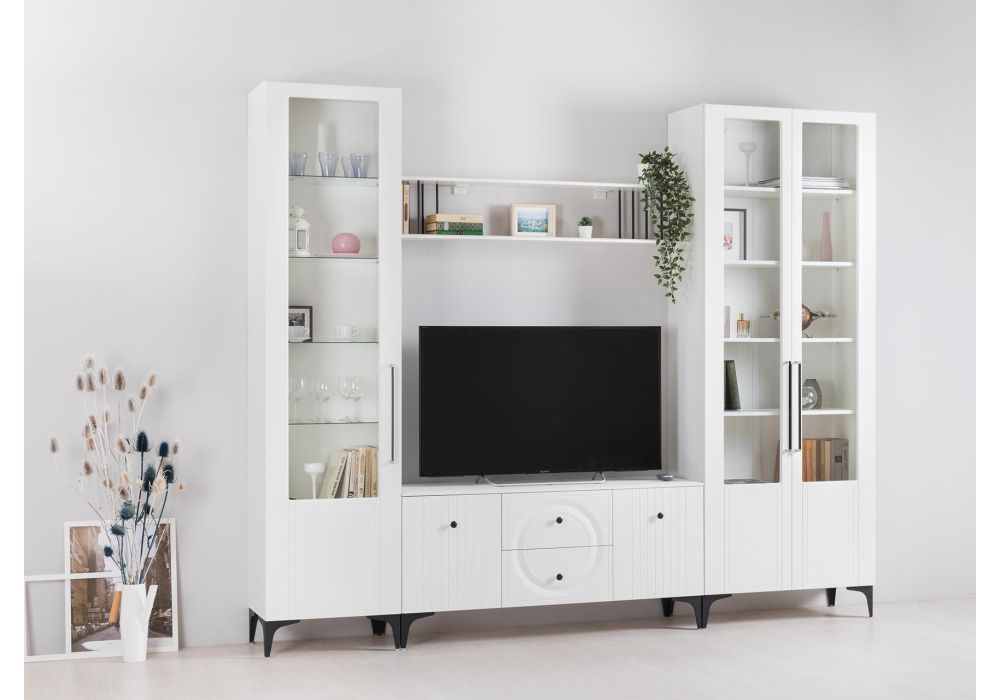 Витрина Вестра белый шагрень