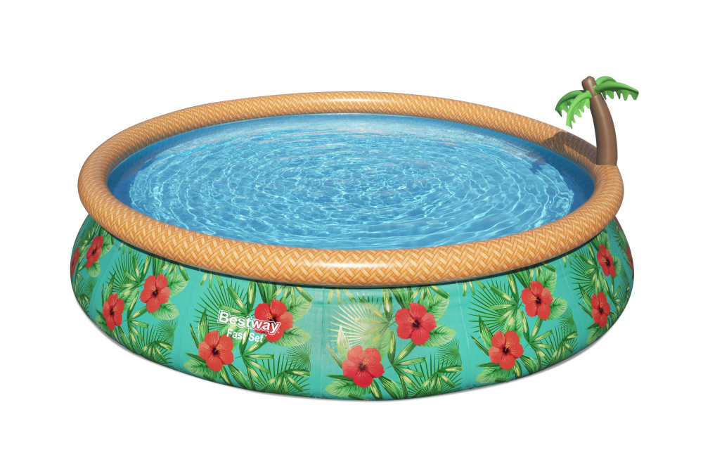 Бассейн надувной Bestway Fast Set Paradise Palms 457х84 см + фильтр-насос 2006 л/ч (57416 BW)