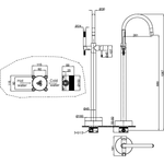 Напольный смеситель для ванны с душем Boheme Uno 469-B BLACK