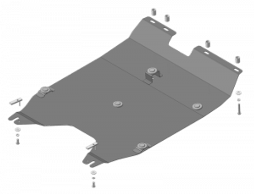 Защита картера Двигателя, КПП. 2 мм, Сталь. для Chery Tiggo 5 2014-2017, Chery Tiggo 5 2017-2019 MOTODOR.09014