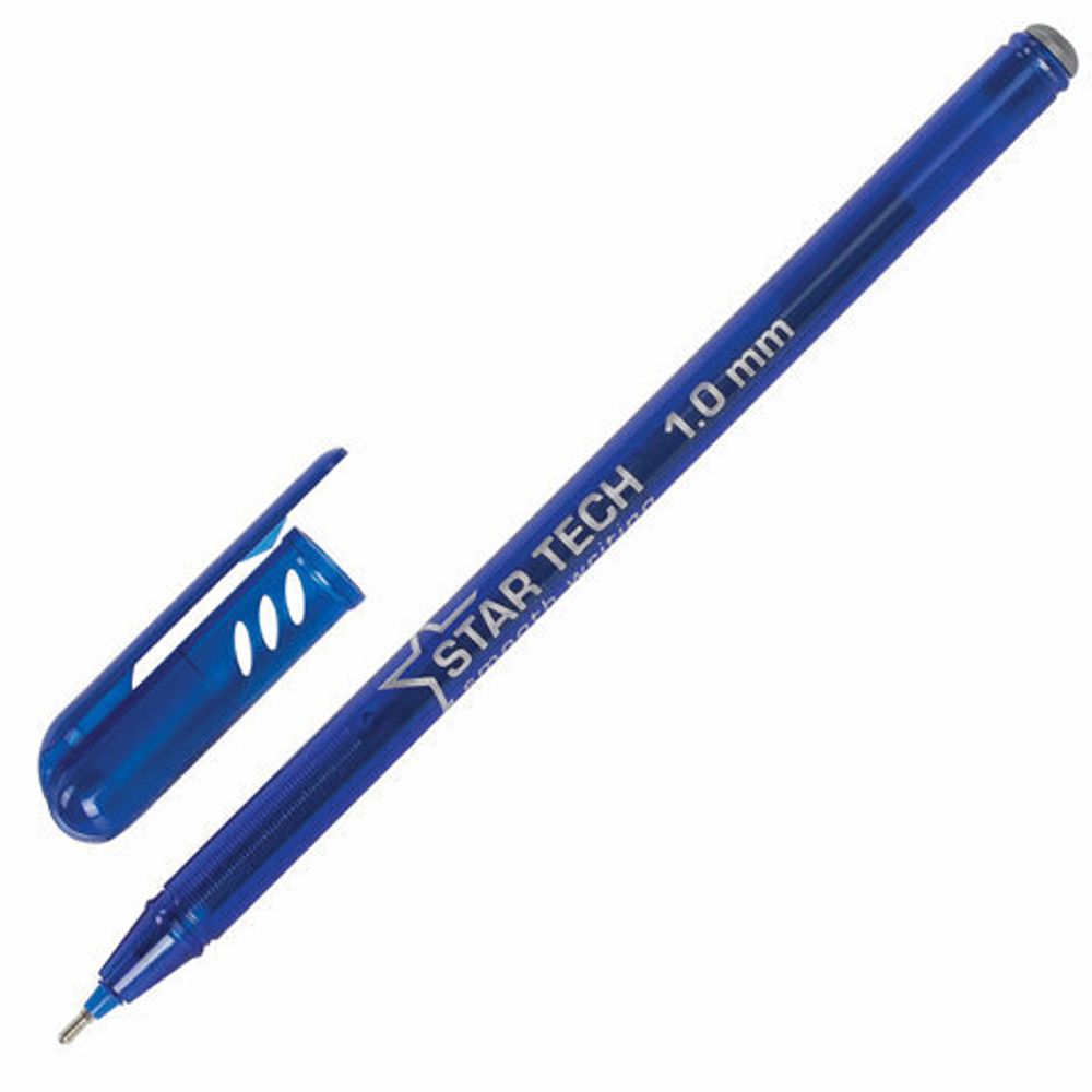 Ручка шариковая масляная PENSAN Star Tech, СИНЯЯ, игольчатый узел 1 мм, линия 0,8 мм, 2260/12