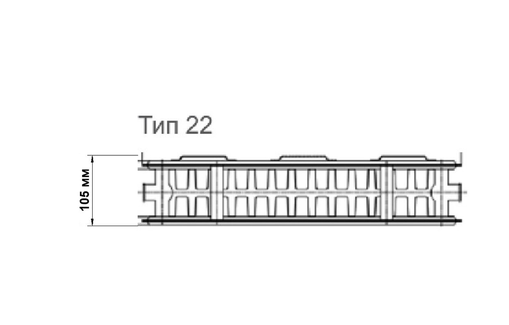 Радиатор стальной AXIS Classic тип 22, 500 x 1000 мм (2188 Вт)