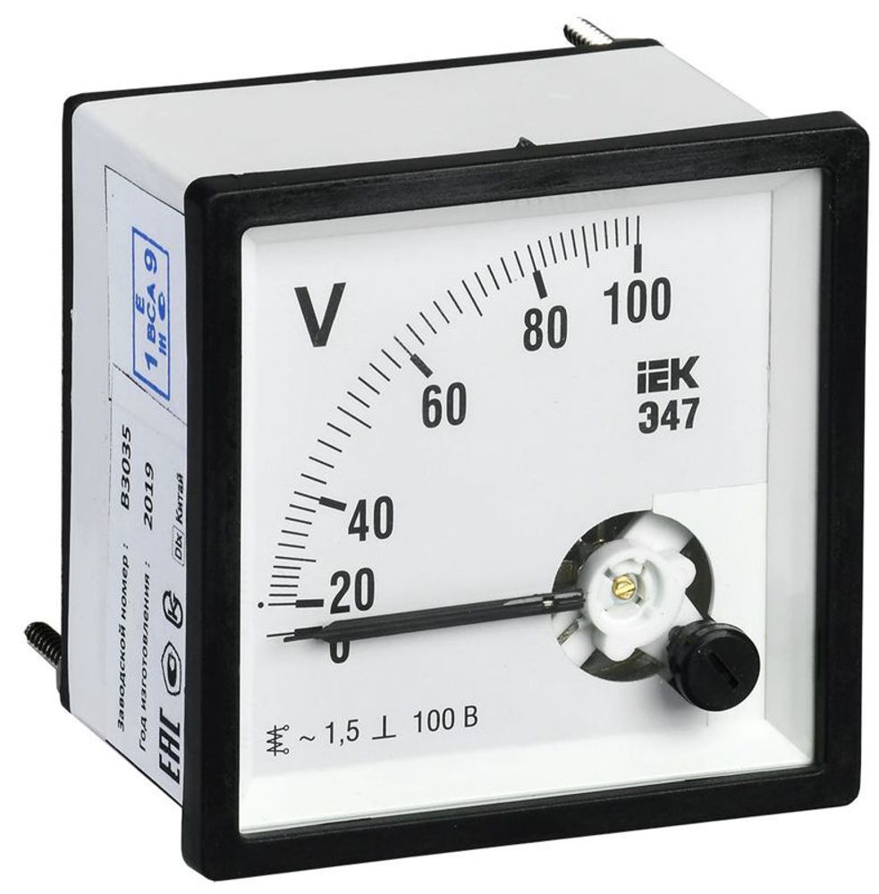Вольтметр Э47 96х96мм 100В кл. точн. 1.5 IEK IPV20-6-0100-E Вольтметр Э47 96х96мм 100В кл. точн. 1.5 IEK IPV20-6-0100-E