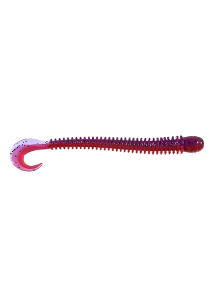 Приманка ZUB-WORM-ZANDER 108мм(4,3")-5шт, (цвет 021) фиолетовый верх -красный низ