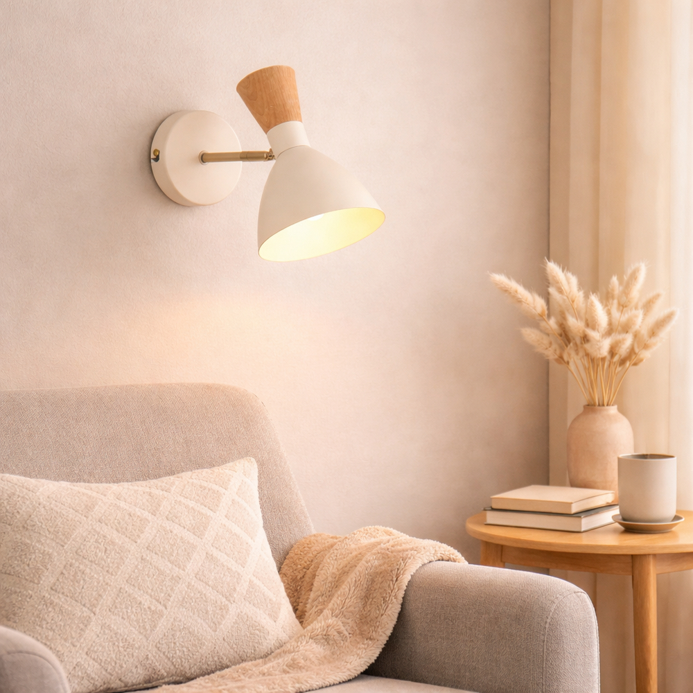 SLE1256-501-01 Светильник настенный Бежевый/Бежевый, Светлое дерево, Золотистый E14 1*40W VISTA