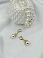 Серьги конусы из проволоки с жемчугом, оттенок золото