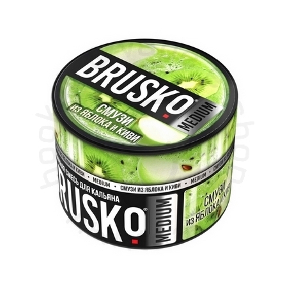 Бестабачная смесь для кальяна BRUSKO, 50 г, Смузи из яблока и киви, Medium (М)