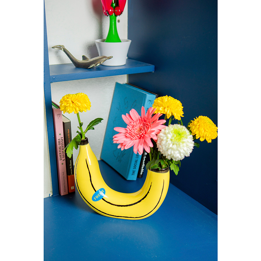 Ваза для цветов banana, 19 см, желтая