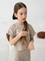 Костюм для девочки летний футболка и леггинсы