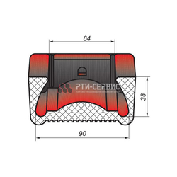Резиновая накладка (РТИ-СЕРВИС 1061) для страховочной стойки под автомобиль 3-5 т.
