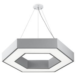 Светильник LED ЭРА Geometria SPO-123-W-40K-045 Hexagon 45Вт 4000K 2900Лм IP40 600*80 белый подвесной драйвер внутри | Декоративные светильники Geometria