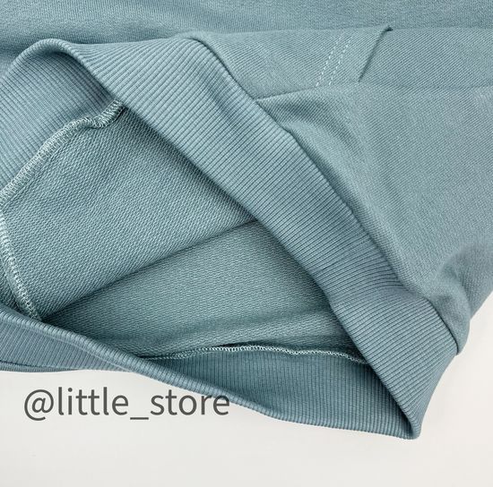 Толстовка из футера "One love" Серо-зеленая